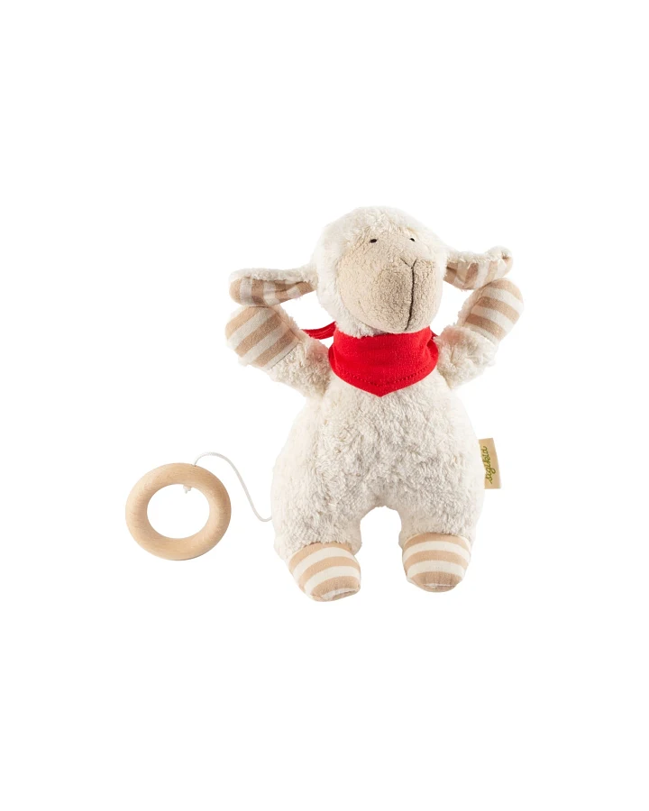 Produktseite: sigikid Spieluhr Schaf, Melodie "Weißt du wieviel Sternlein stehen" Maße 13 x 9 x 22 cm