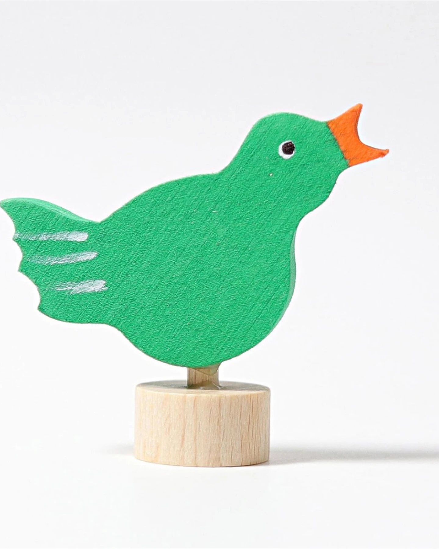 Grimms Singender Vogel Steckfigur aus Lindenholz, bunt lasiert Höhe 5 cm – Ansicht 2