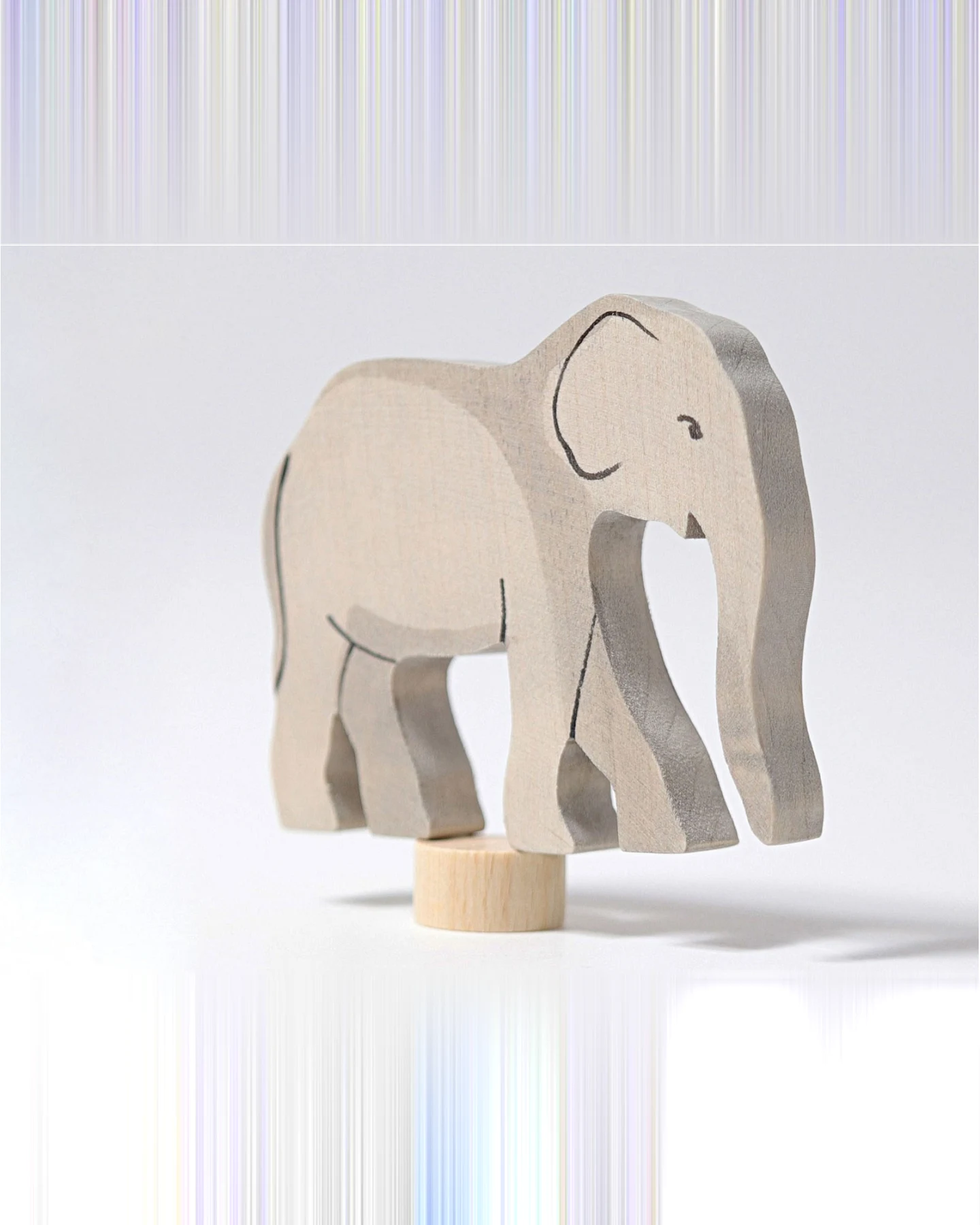 Grimms Elefant Steckfigur aus Lindenholz, bunt lasiert Höhe7 cm – Ansicht 2