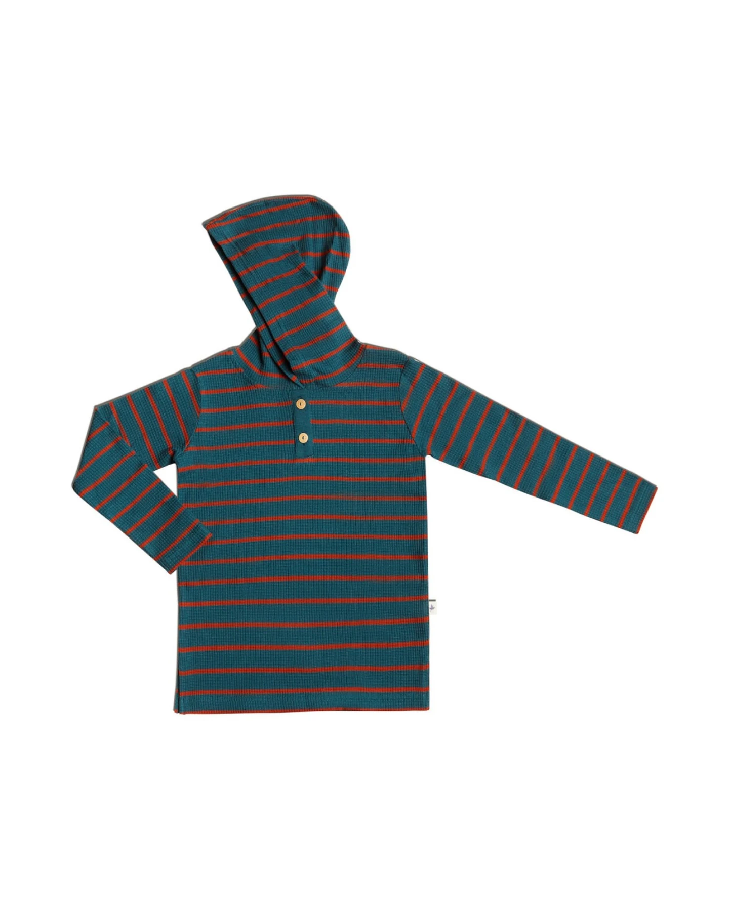 Baby und Kinder Shirt mit Kapuze Piqué Waldstreifen Gr.116 – Ansicht 2