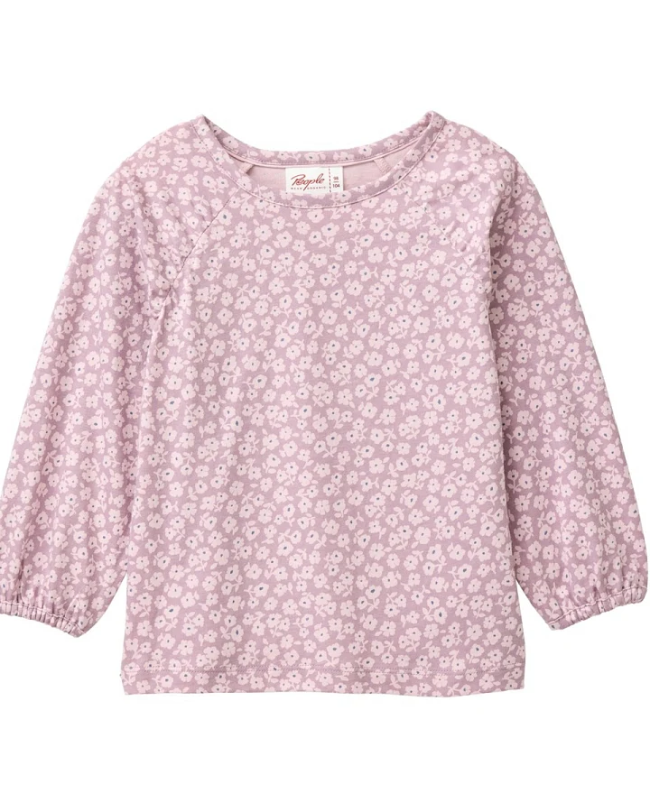People Wear Organic Langarm-Shirt kleine Veilchen dunkelmalve 110/116