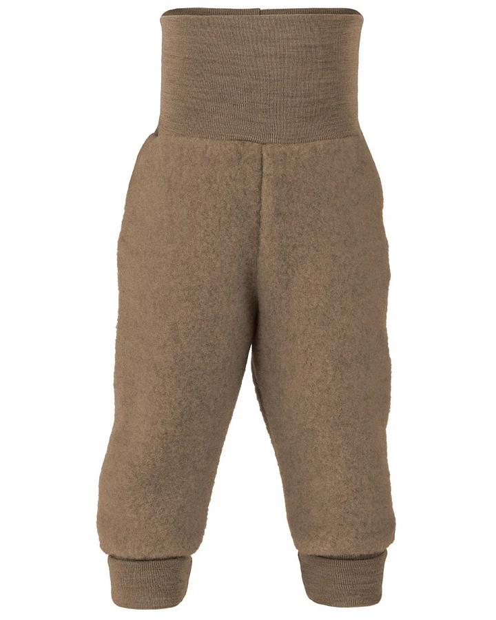 Engel Natur Babyhose Bio-Merinowolle Fleece maschinenwaschbar melange-walnuss Gr. 62/68