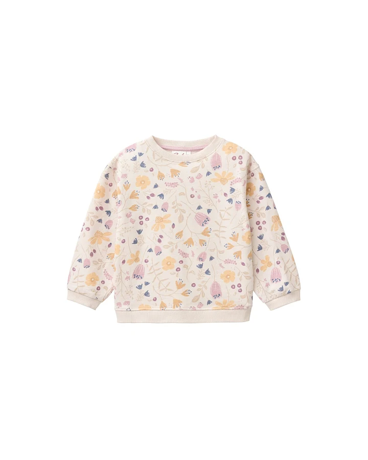 People Wear Organic Sweat-Pullover Blumengarten puderrosa Gr. 110/116