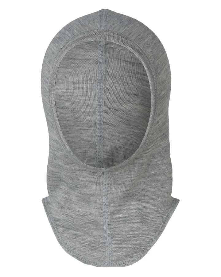 Engel Natur Baby und Kinder Schlupfmütze Helmmütze Wolle Seide melange-hellgrau 44-46 cm