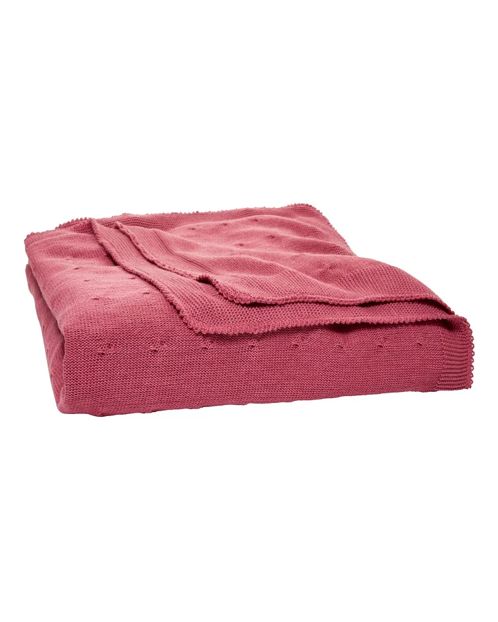 Babydecke Bio-Merinowolle Twist malve ca. 80x80 cm