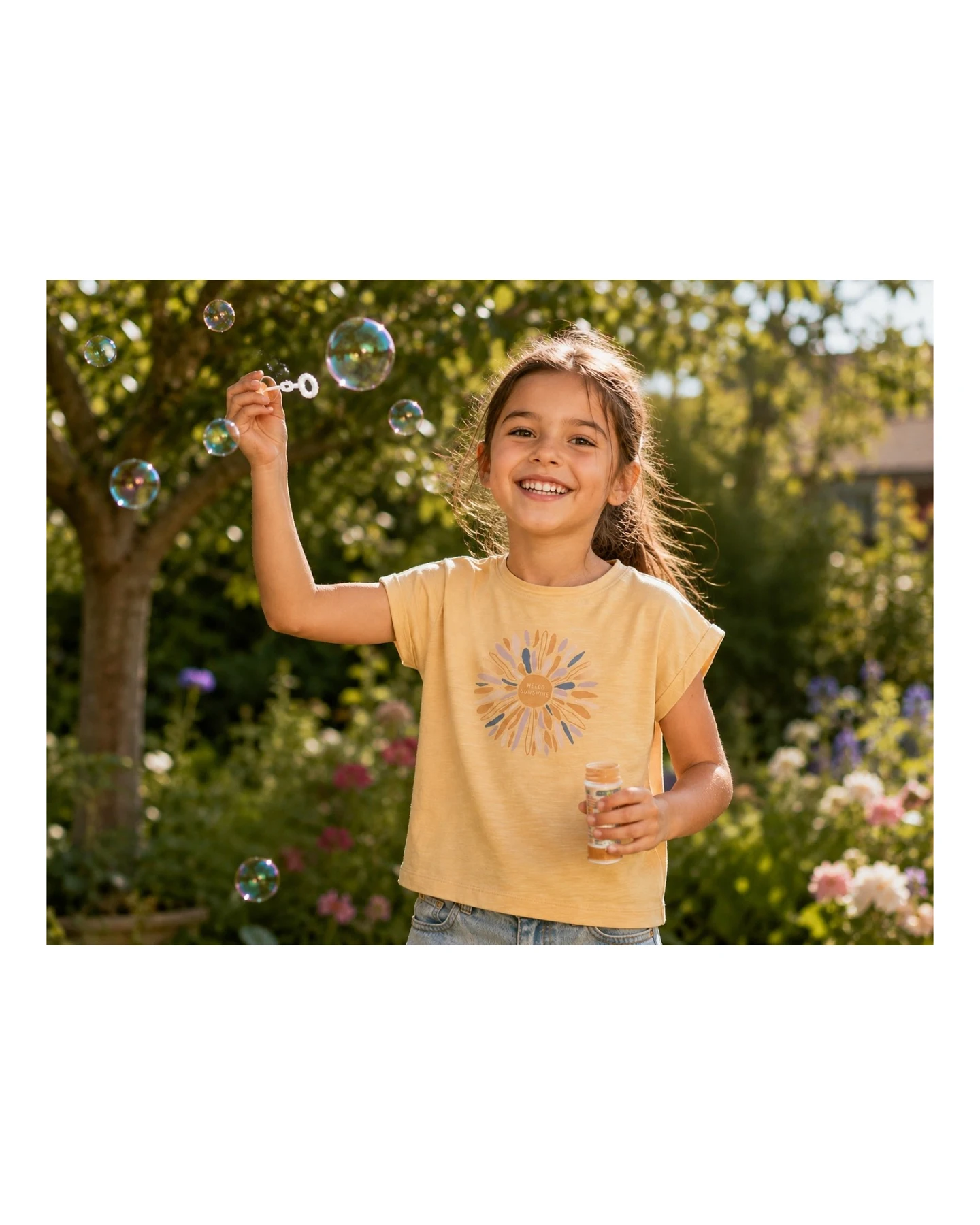People Wear Organic Kurzarm-Shirt honiggelb Gr. 110/116 – Ansicht 2
