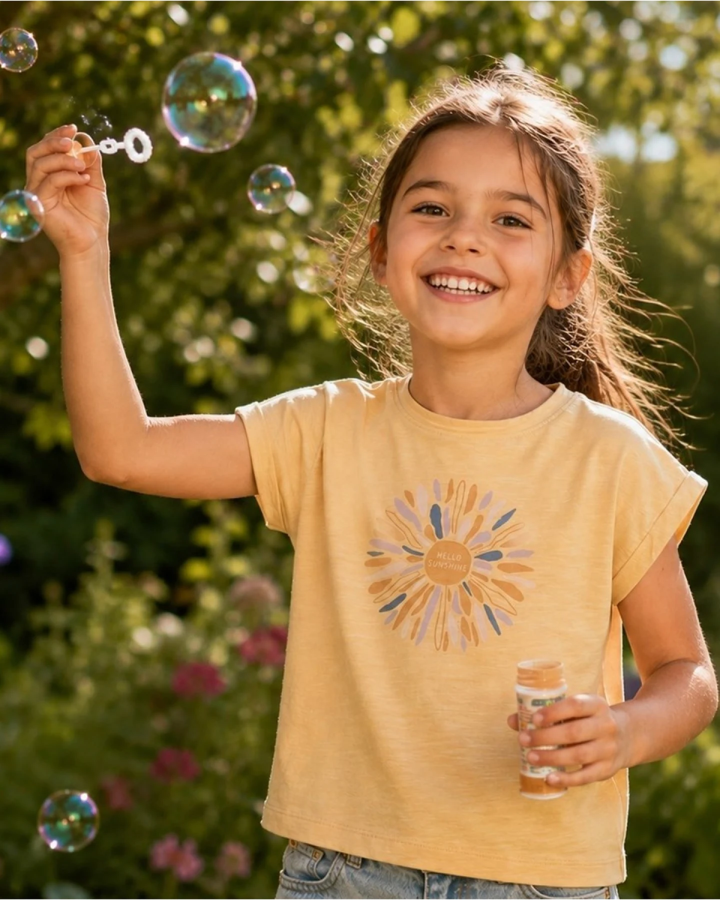 People Wear Organic Kurzarm-Shirt honiggelb 134/140 – Ansicht 2