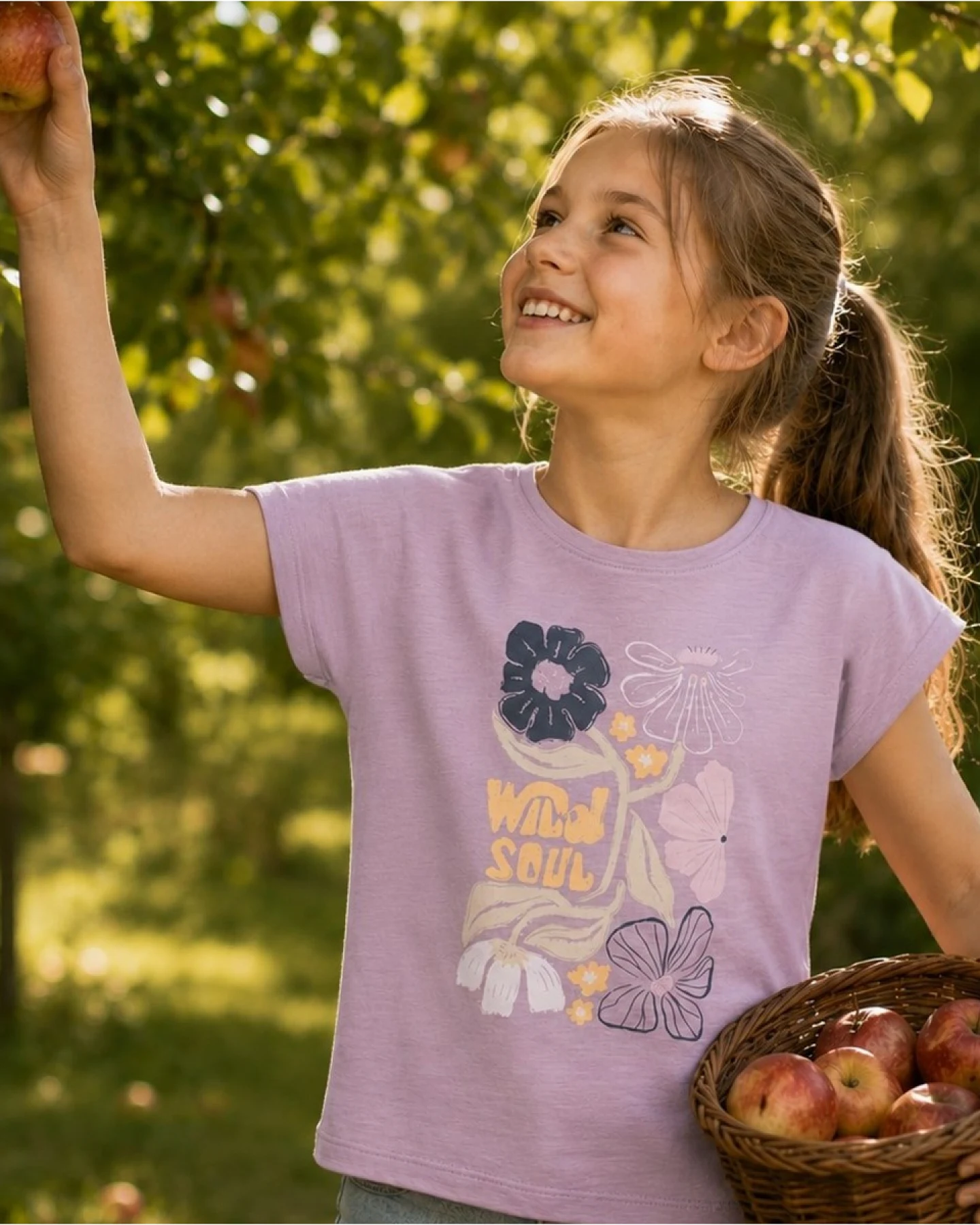 People Wear Organic Kurzarm-Shirt dunkelmalve Gr. 98/104 – Ansicht 2