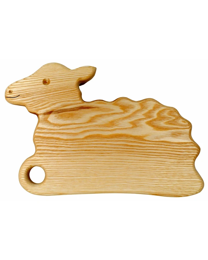 Kinder Frühstücksbrettchen aus Eschenholz Schaf, bio geölt Maße 29,5 x 19,5 x 2 cm