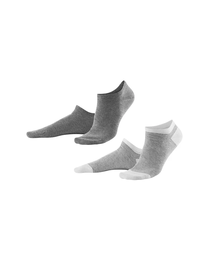 Living Crafts Sneaker-Socken "Abby", 2er-Pack, stone Grey/Melange White 35-38