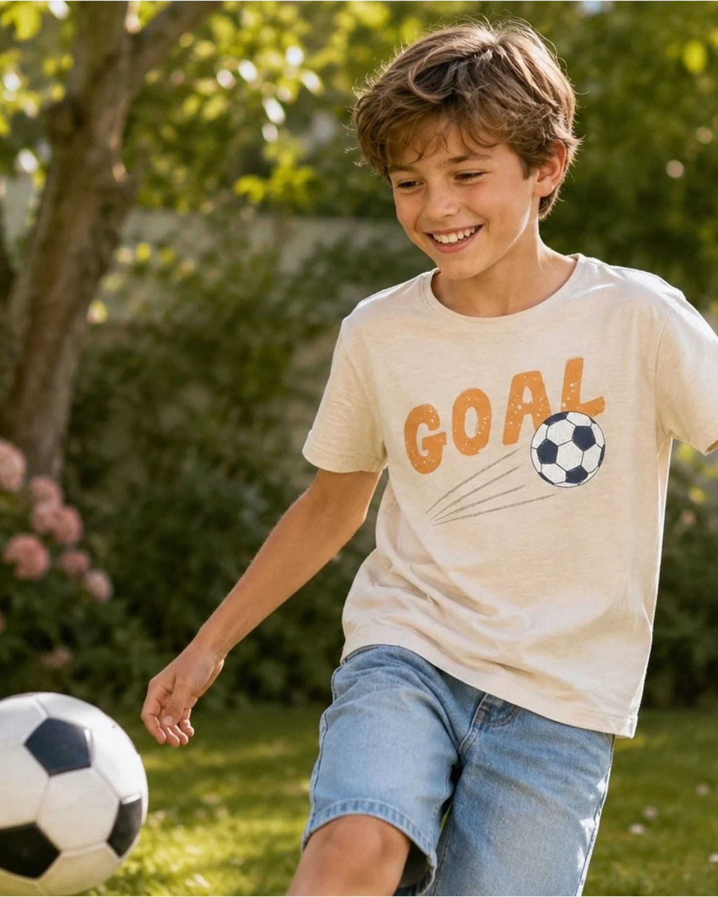 People Wear Organic Kurzarm-Shirt sand Gr. 98/104 – Ansicht 2