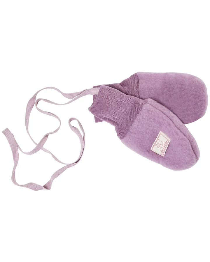 Pickapooh Baby und Kinder Fäustlinge Bio-Schurwolle Fleece altrose Gr. 1 (bis 9 Monate)