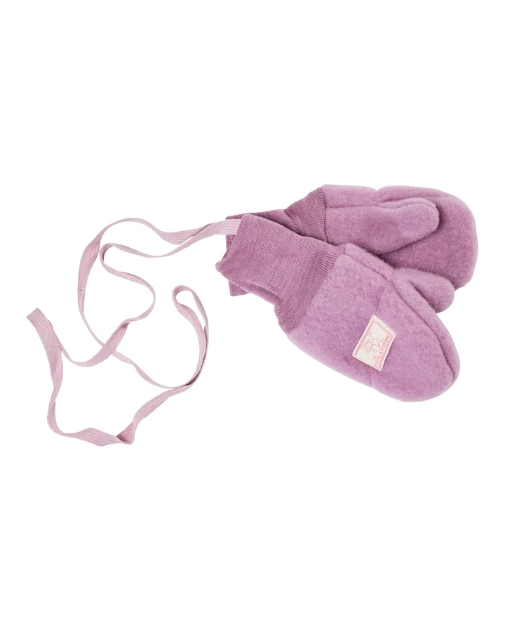 Pickapooh Baby und Kinder Fäustlinge Bio-Schurwolle Fleece altrose Gr.2 (bis 2 Jahre ) mit Daumen