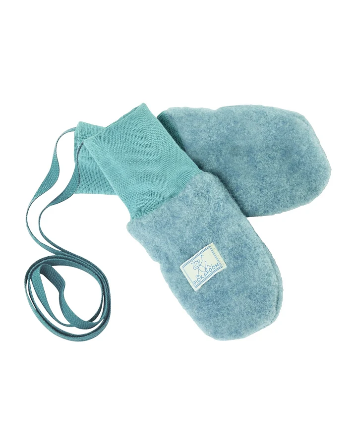 Pickapooh Baby und Kinder Fäustlinge Bio-Schurwolle Fleece sea green Gr. 1 (bis 9 Monate)