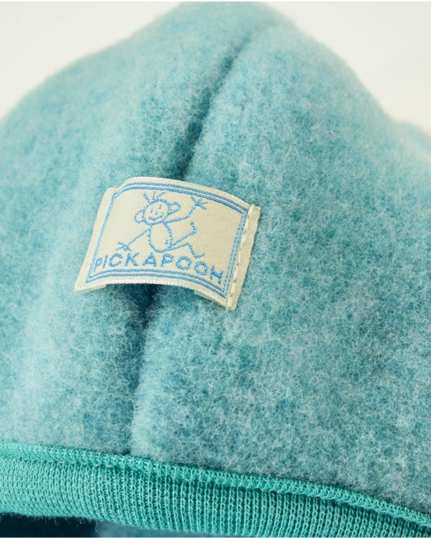 Pickapooh Baby und Kinder Schlupfmütze mit Zipfel Bio-Schurwolle sea green Gr.52 – Ansicht 2