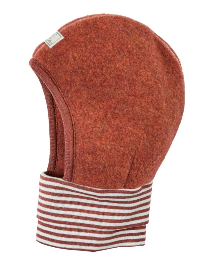 Pickapooh Baby und Kinder Schlupfmütze Schlüpfli Wolle Seide Fleece red wood Gr.52