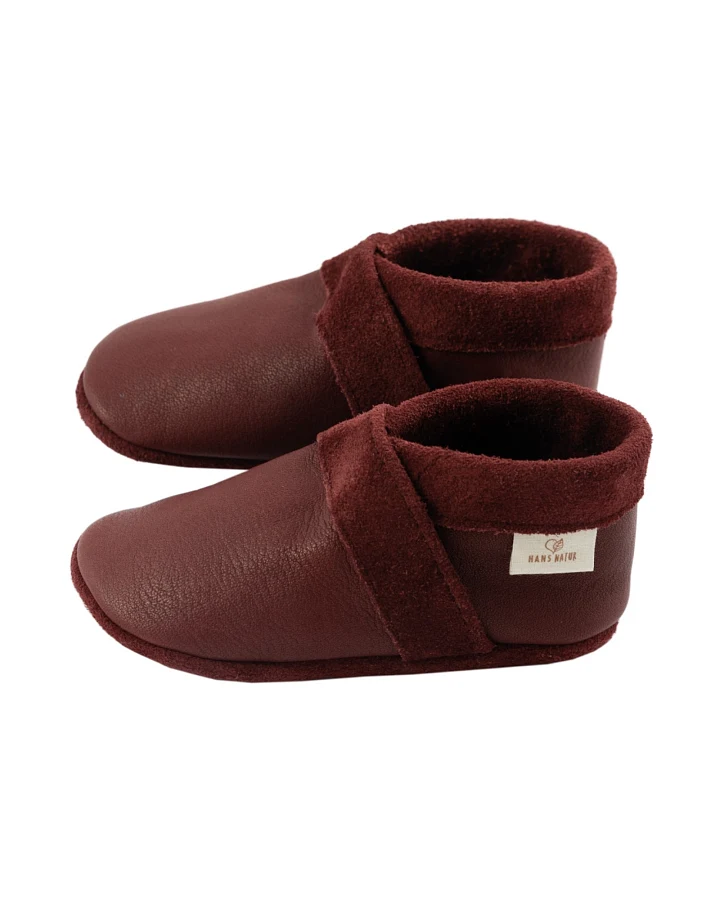 Baby und Kinder Hausschuhe Krabbelschuhe Ecopell Leder bordeaux Gr. 20