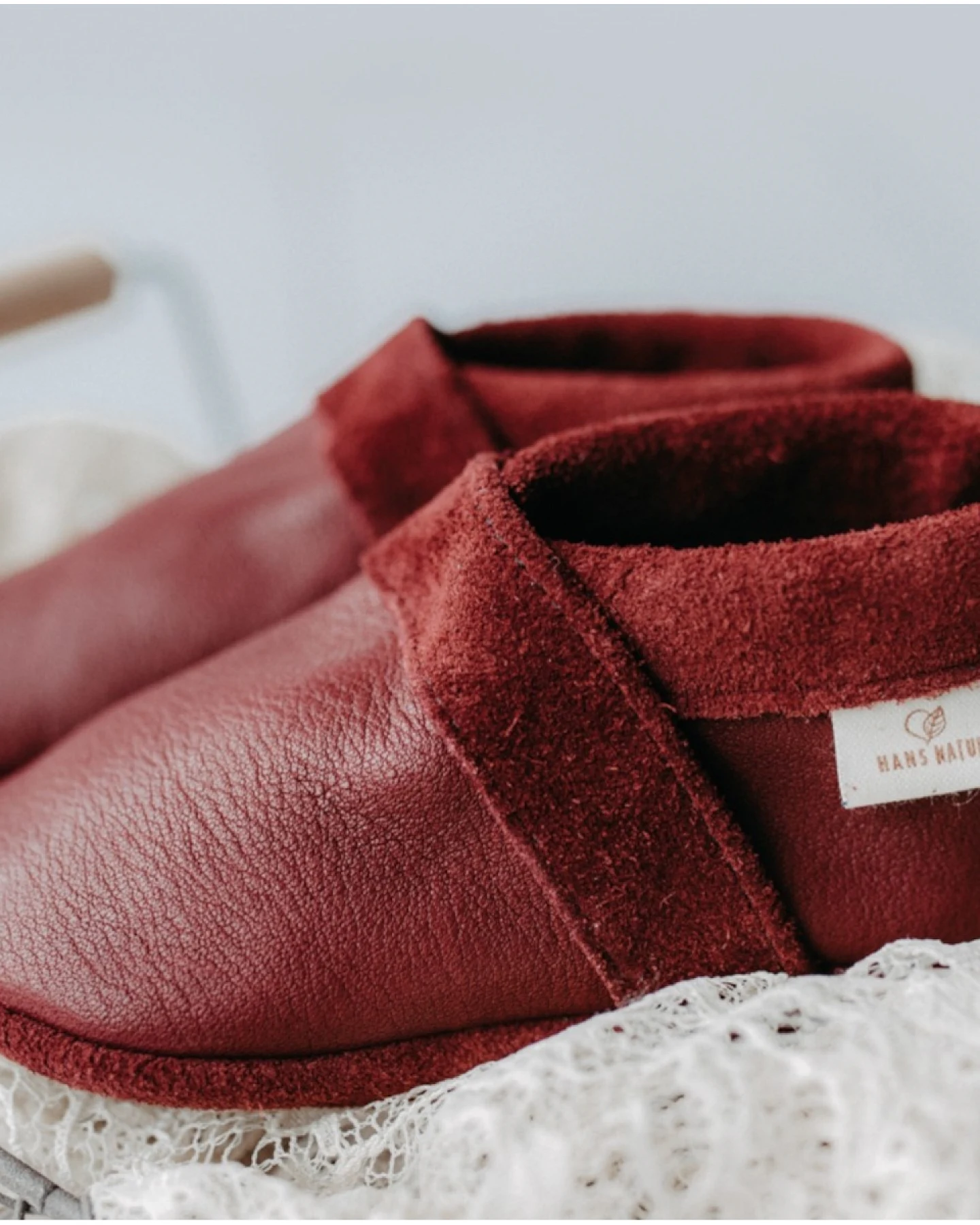Baby und Kinder Hausschuhe Krabbelschuhe Ecopell Leder bordeaux Gr. 29 – Ansicht 2