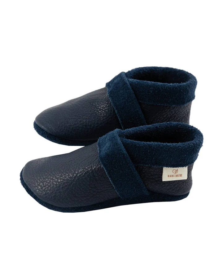 Baby und Kinder Hausschuhe Krabbelschuhe Ecopell Leder blau Gr. 21/22