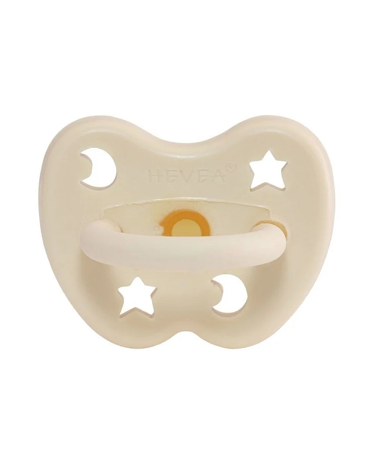 Schnuller Milky White kiefergerecht Stern & Mond ab 3 Monate, Naturkautschuk