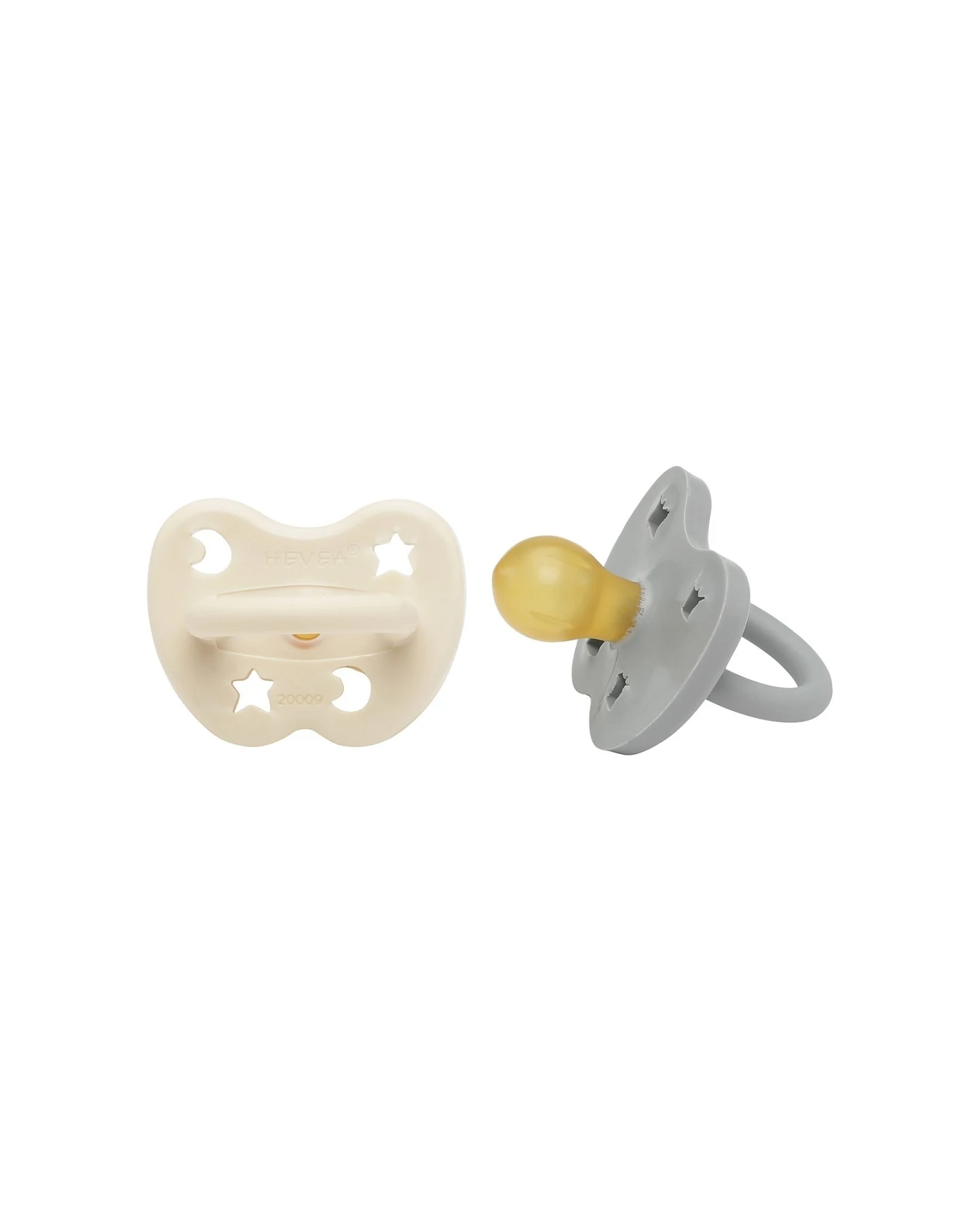 2er-Pack Schnuller Milky White & Gorgeous Grey ab 3 Monate, Naturkautschuk, Stern & Mond + – Ansicht 2
