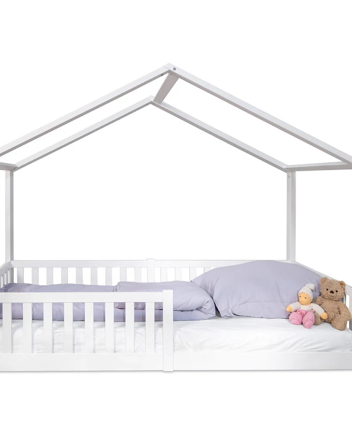 Hausbett Enno, Buche inkl. opt. Dach 90 x 200 cm, weiß