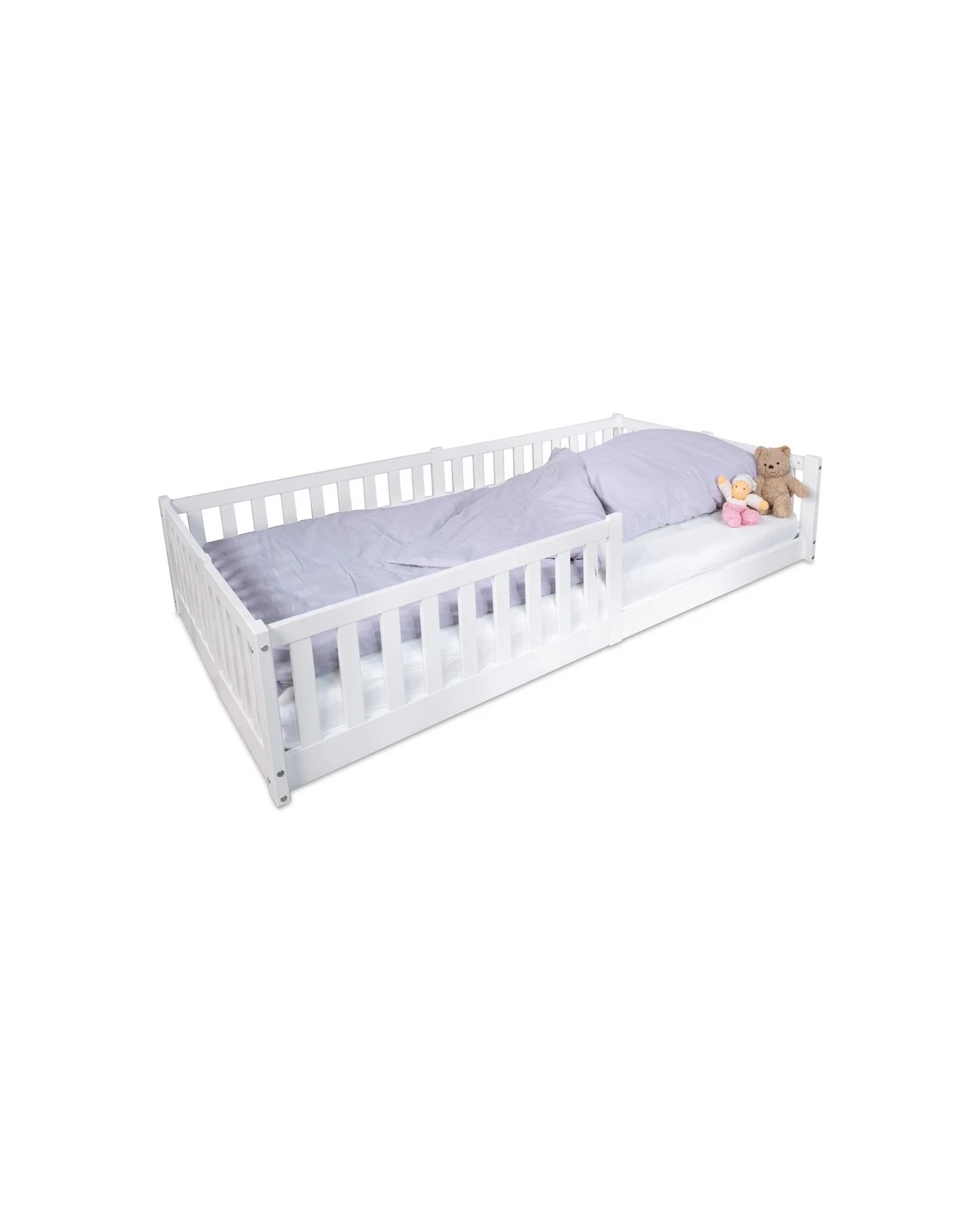 Hausbett Enno, Buche inkl. opt. Dach 120 x 200 cm, weiß – Ansicht 2