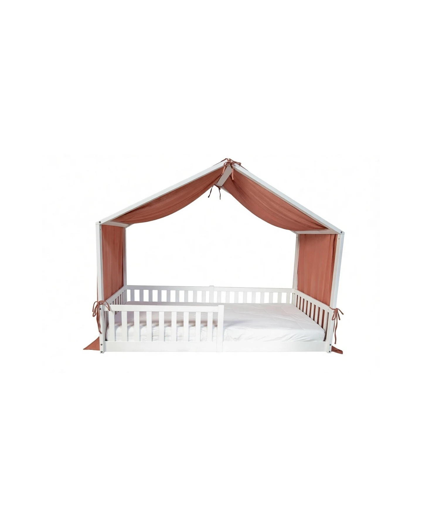Baldachin Musselin für Hausbetten passend zu Bettmaß 120 - 140 x 200 cm, mokka – Ansicht 2