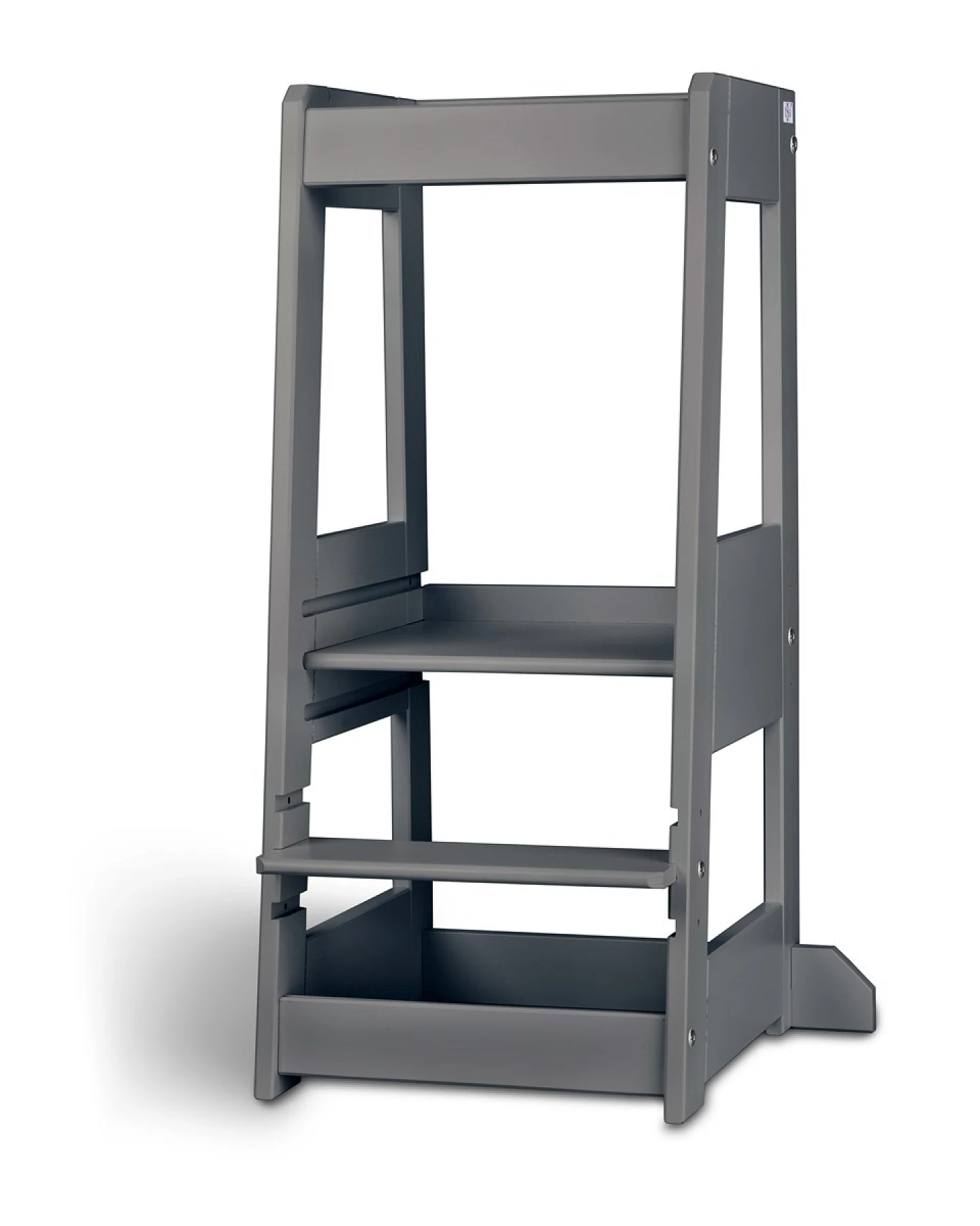 Lernturm Felix mitwachsend, Buche massiv 40 x 91 x 45 cm, grau – Ansicht 2