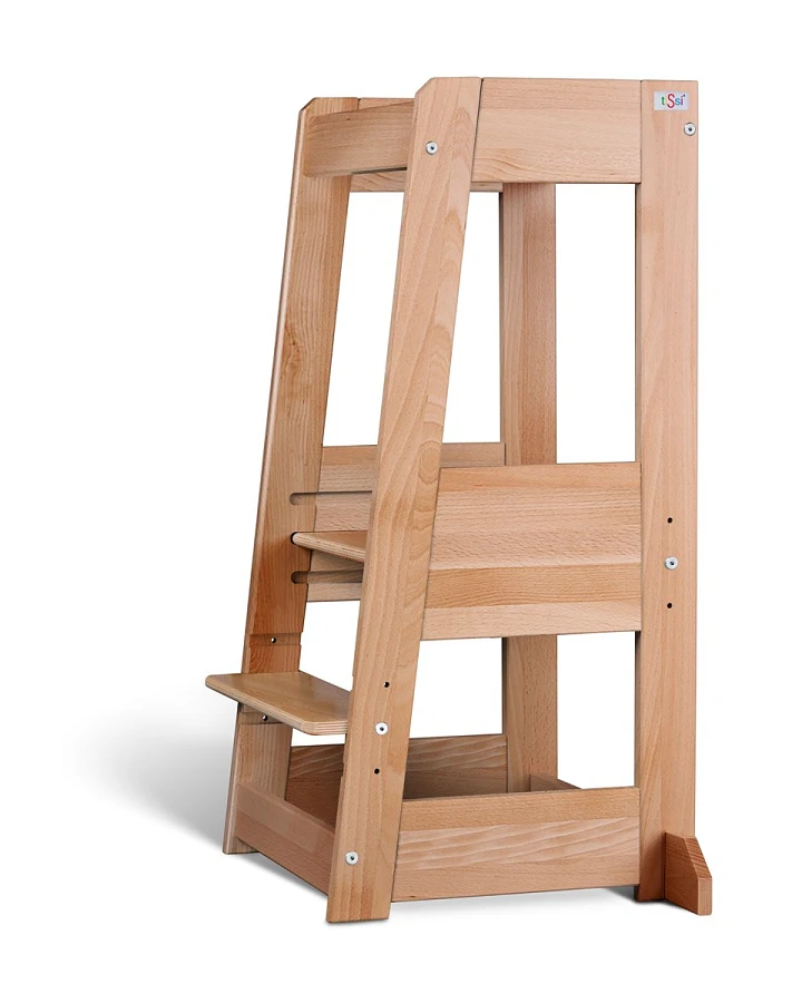 Lernturm Felix mitwachsend, Buche massiv 40 x 91 x 45 cm, natur