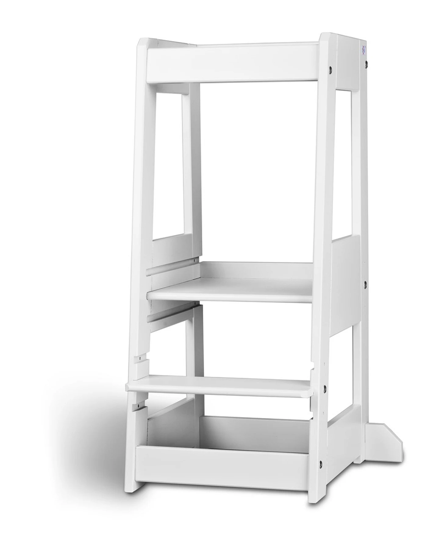 Lernturm Felix mitwachsend, Buche massiv 40 x 91 x 45 cm, weiß – Ansicht 2