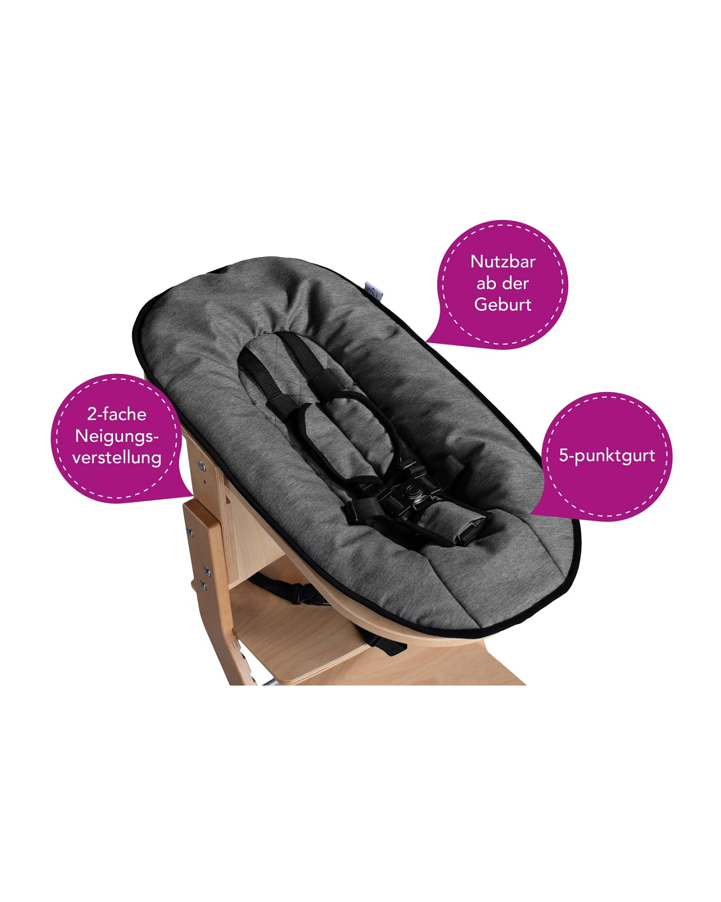 Babyaufsatz 0-6 Monate, natur-anthrazit – Ansicht 2