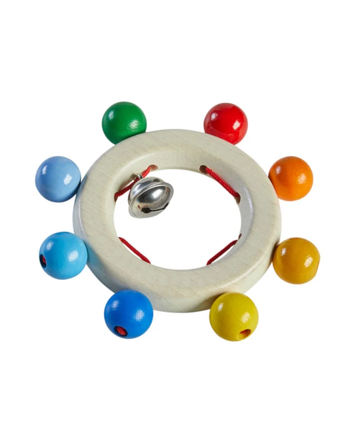 goki baby Greifling Regenbogen Perlen aus Holz Maße 9,5 cm Durchmesser
