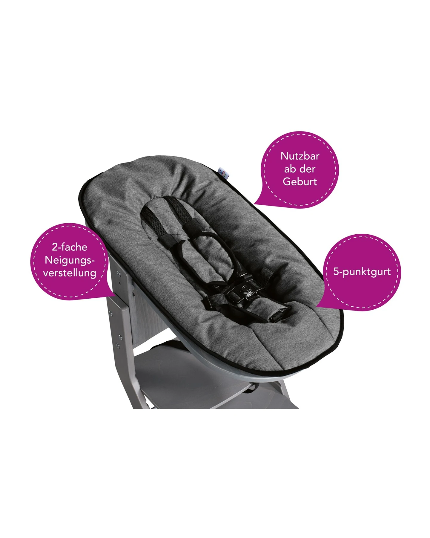 Babyaufsatz 0-6 Monate, grau-anthrazit – Ansicht 2