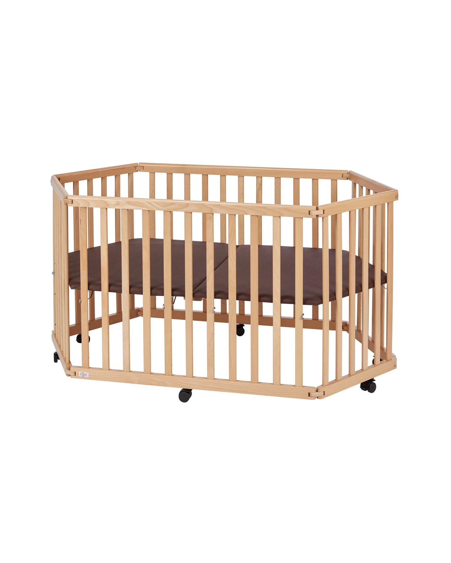 Laufgitter Lies, Buche, sechseckig falt-/klappbar, ca. 84 x 142 x 76 cm, natur – Ansicht 2