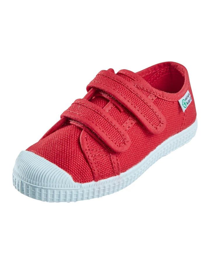 Natural World Kinder Schuhe Sneaker mit Klettverschluss rot Gr.23