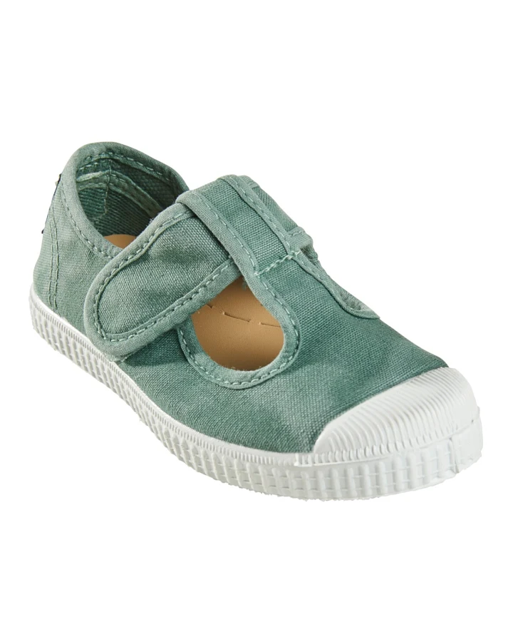 Natural World Kinder Schuhe mit Klettverschluss basilikum Gr.28