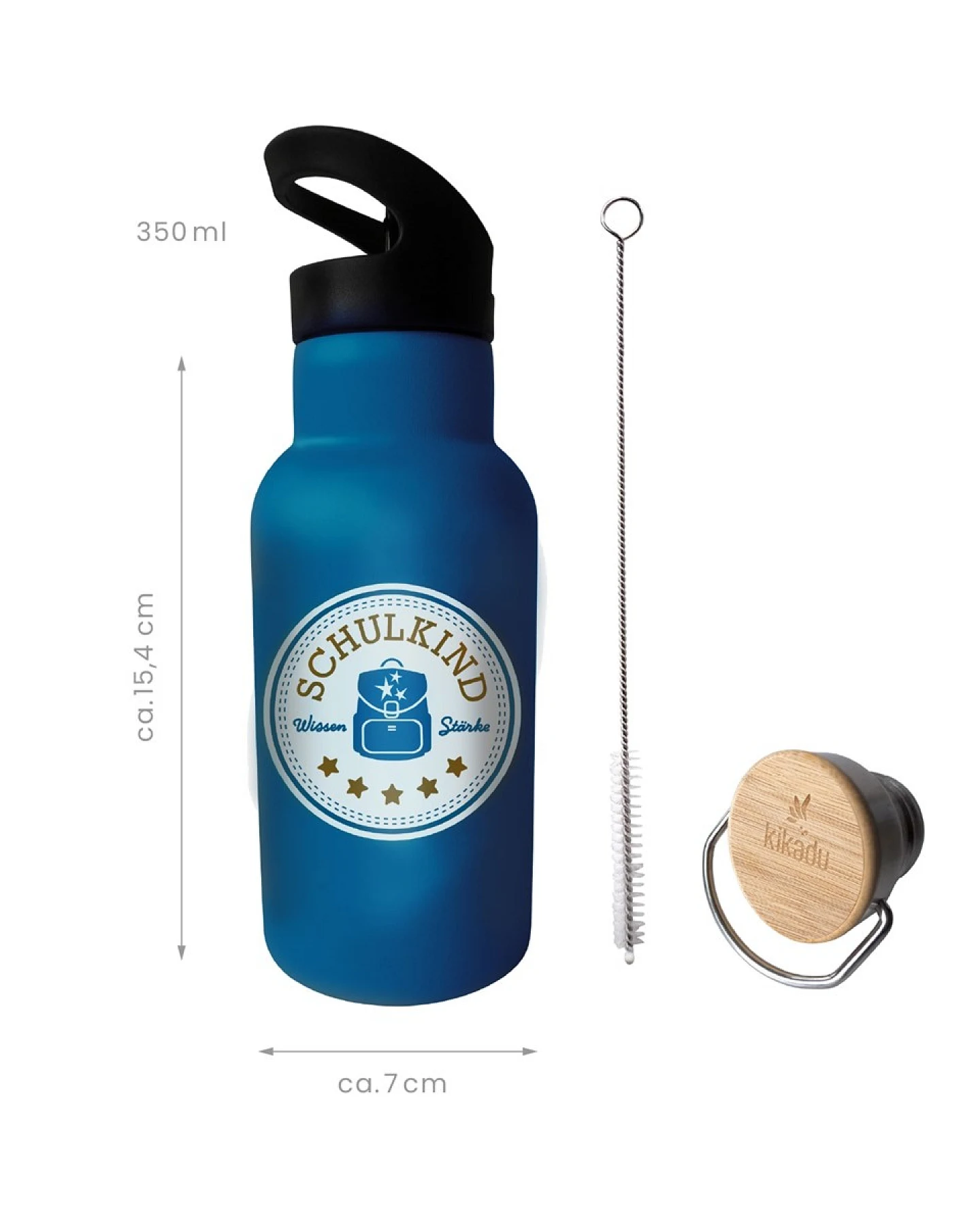 Trinkflasche Schulkind Petrol 20 x 7 cm, 350 ml – Ansicht 2