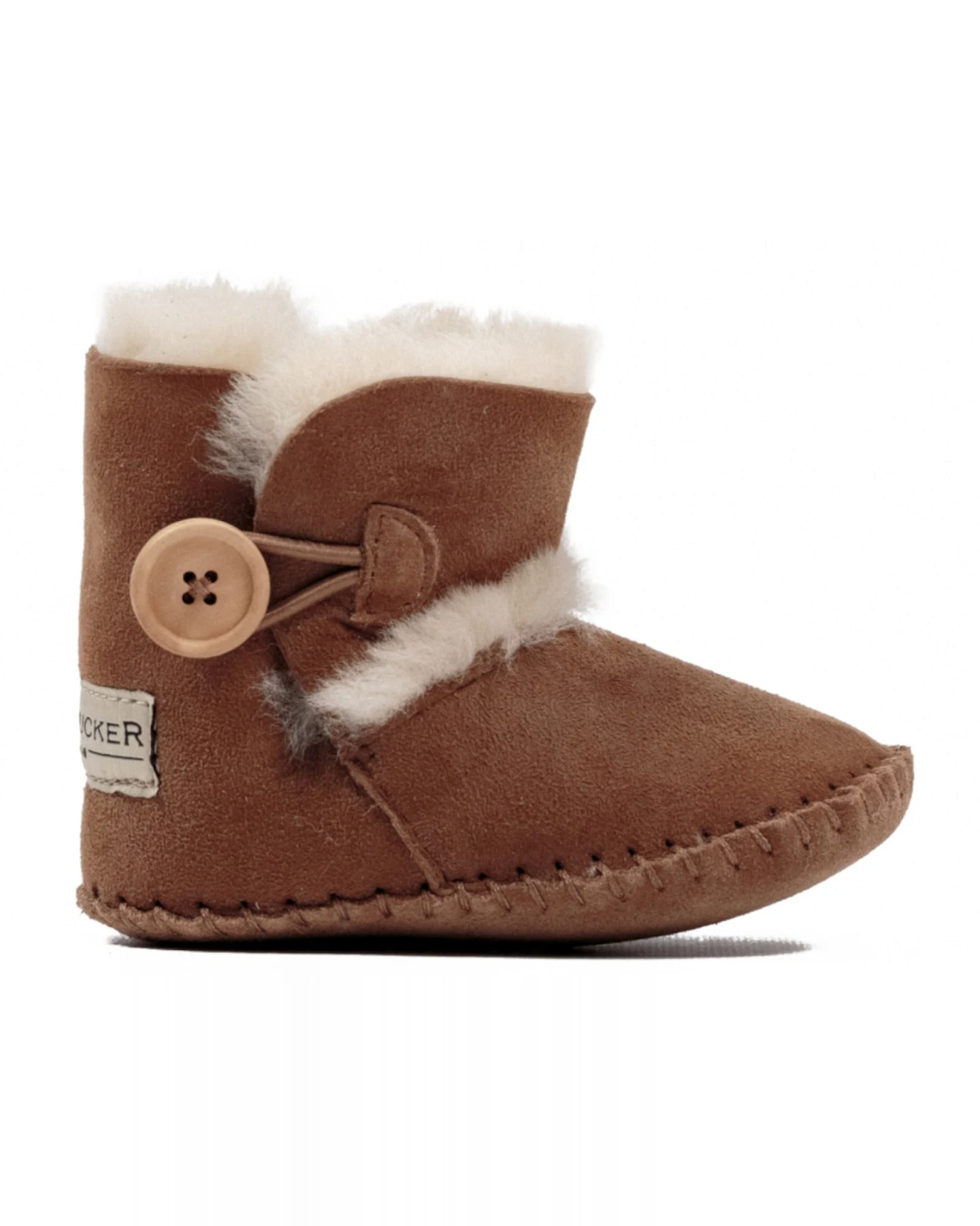 Hofbrucker Babyschuhe Lammfell, Velourleder, braun Größe 18/19 – Ansicht 2