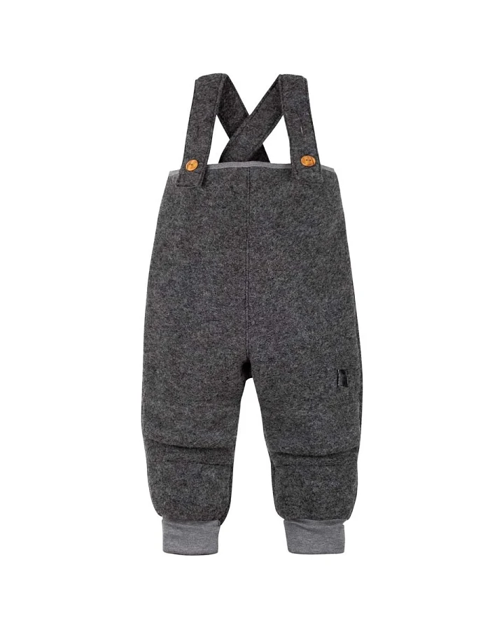 PURE PURE by Bauer Kinder Latzhose Bio-Schurwolle Walk melange grau Gr.98/104