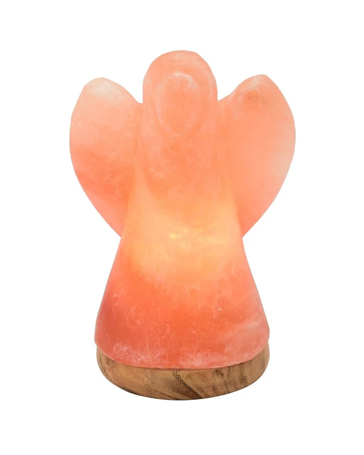 Beleuchteter Salzkristall Engel "Rock" Höhe ca. 19 cm