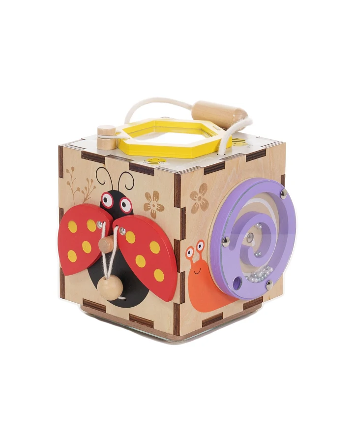 EverEarth 6-in-1 Mini Garten Abenteuer Aktivitätswürfel aus Holz Maße ca. 16 x 15 x 15 cm