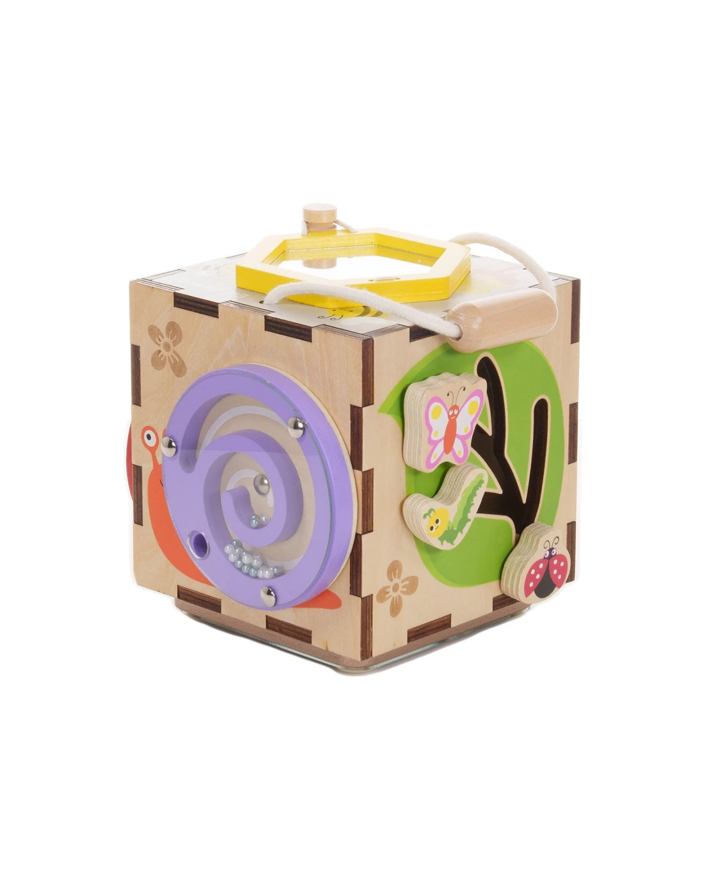 EverEarth 6-in-1 Mini Garten Abenteuer Aktivitätswürfel aus Holz Maße ca. 16 x 15 x 15 cm – Ansicht 2
