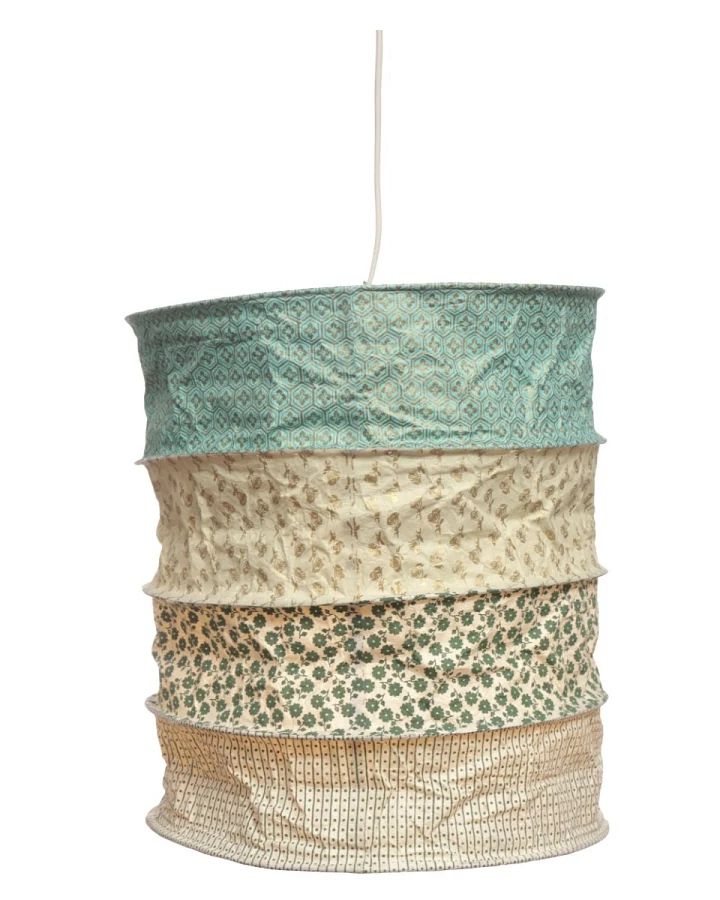 Lokta-Lampenschirm Split beige-türkis Durchmesser: 28 cm, Höhe: 25,5 cm