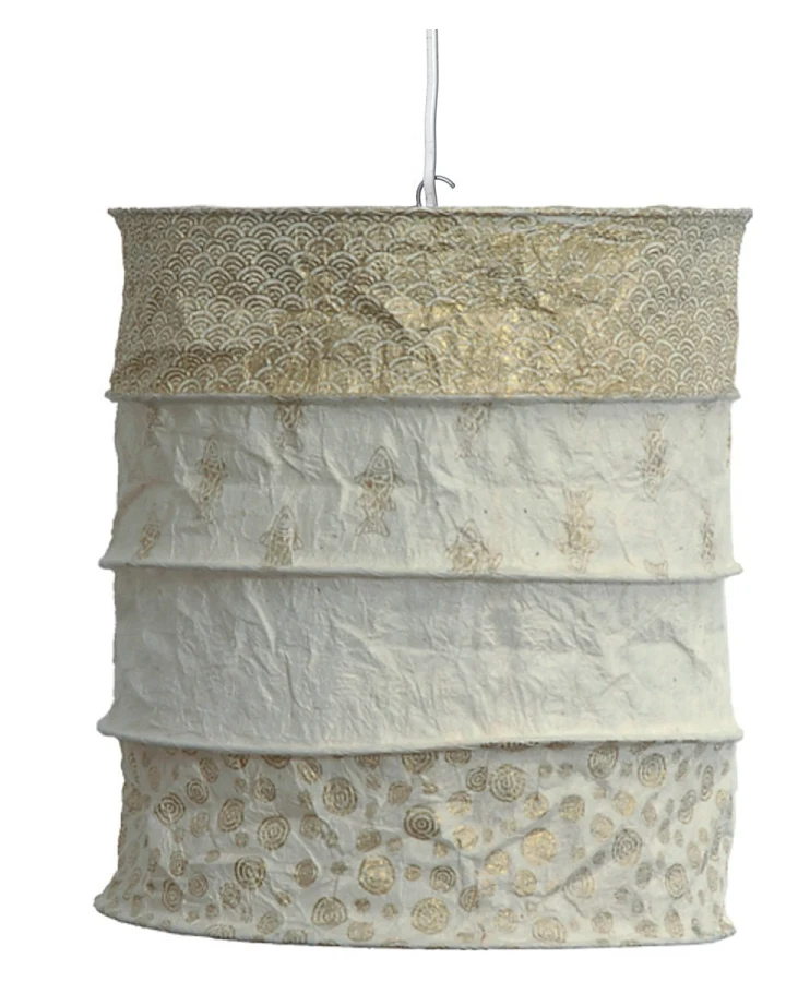 Lokta-Lampenschirm Calais natur-gold Durchmesser: 28 cm, Höhe: 25,5 cm
