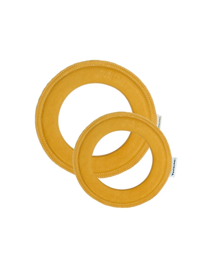 Frisbee Wurfring "Loop" aus pflanzlich gegerbtem Leder honey Gr. M und L