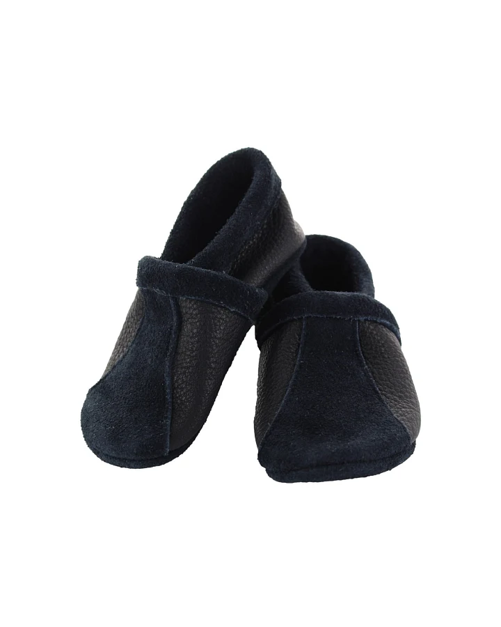 Baby und Kinder Hausschuhe Krabbelschuhe Ecopell Leder "Sporty" marine Gr. 26