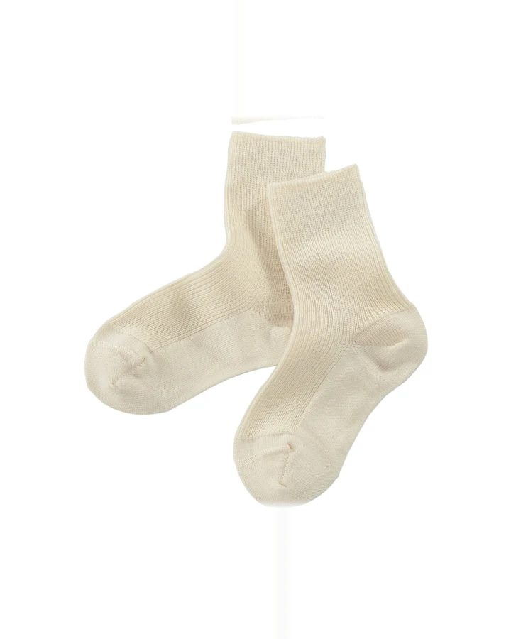 Kinder Socken Bio-Schurwolle Feinstrick natur Gr. 2