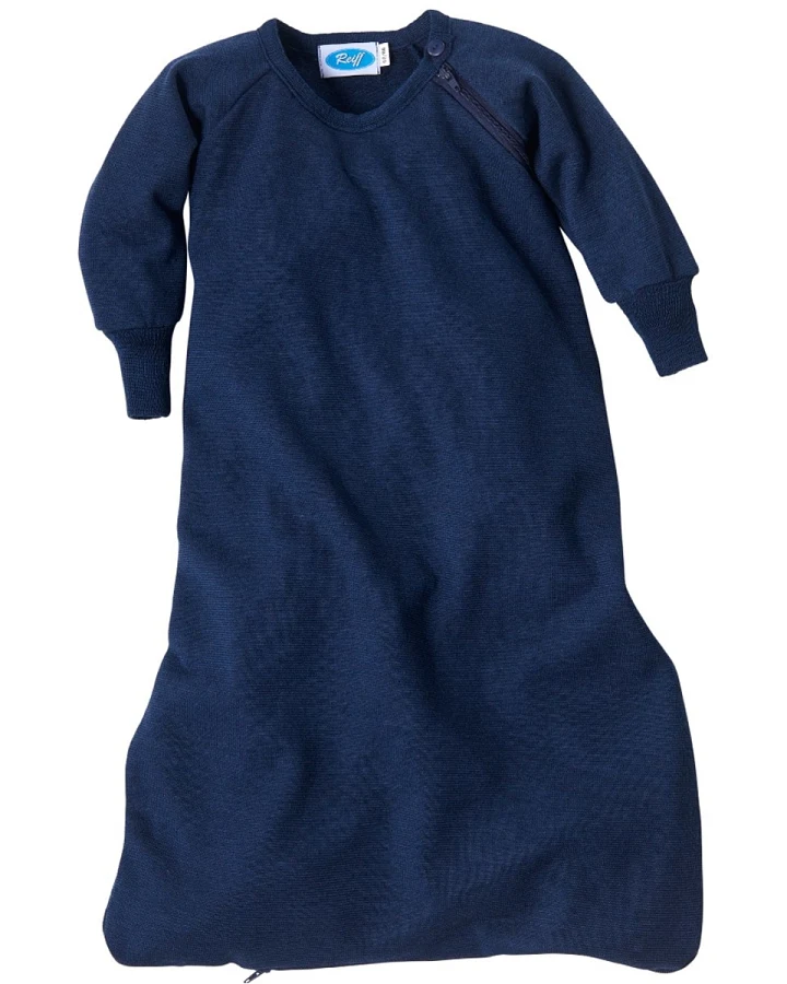 Schlafsack Baby Wolle Seide marine Gr. 74/80 (74 cm)