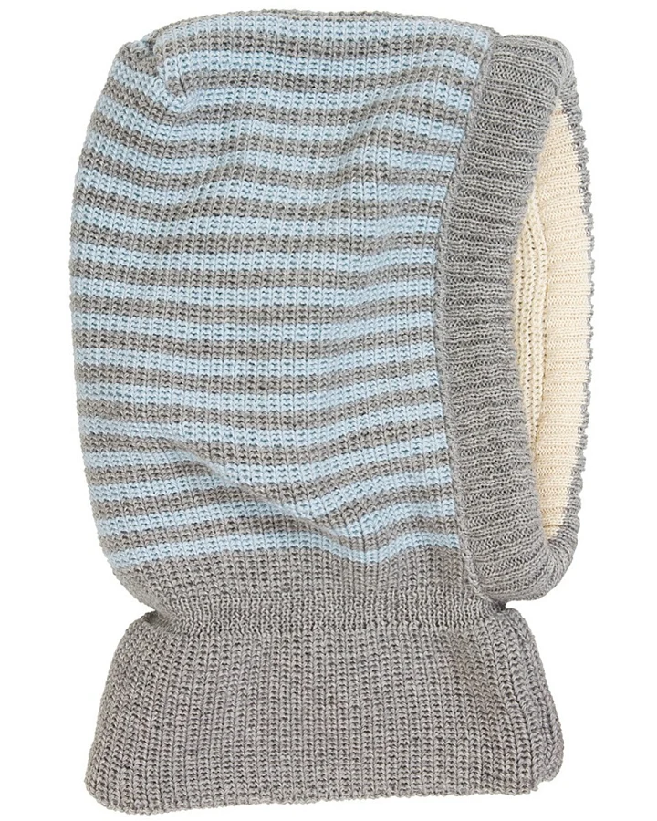 Baby und Kinder Schalmütze grau-bleu Gr.46/48